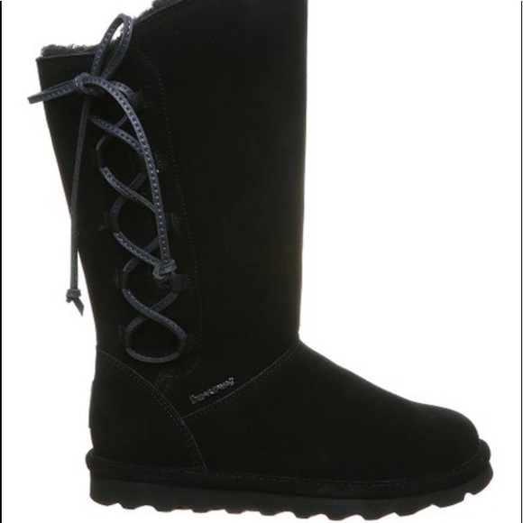 BRAND NEW BLACK SUEDE-WOOL NEVERWET ADJUSTABLE BOOTS - Picture 4 of 10